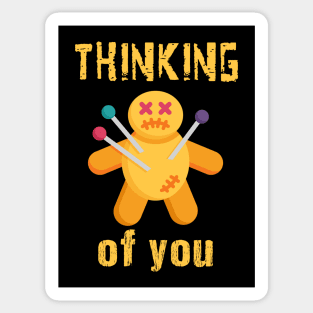 Thinking of You Voodoo Doll Sticker